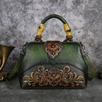 Retro Embossing Hand-rub Color Handbag Crossbody Clip Bag