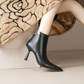 Fashion Boots, Cowhide Ankle Boots, Women's Mid-heel Single-layer Boots