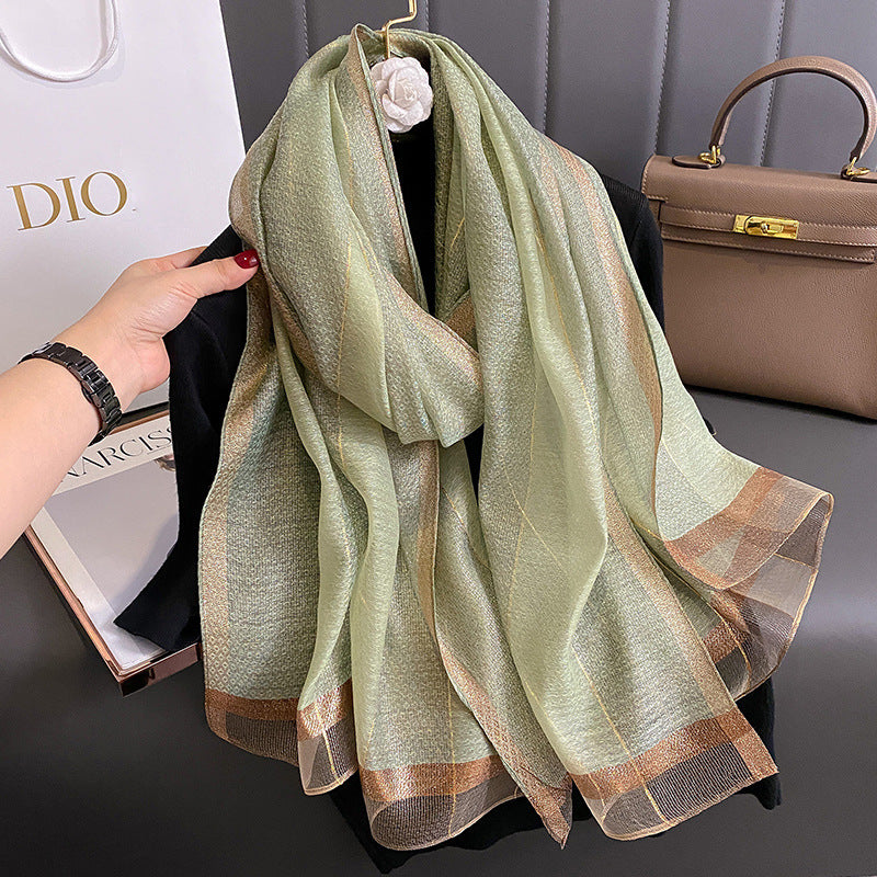Solid-color Double-faced Scarf For Spring And Autumn Summer