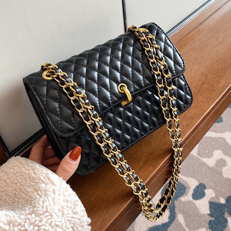 Fashion And Popular One-shoulder Messenger Bag Net Red Ins Rhombus Chain Small Square Bag