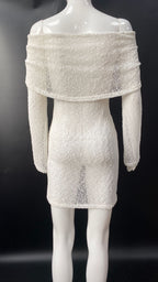 Skirt Knitted Hollow Chest Wrap Off-shoulder Dress