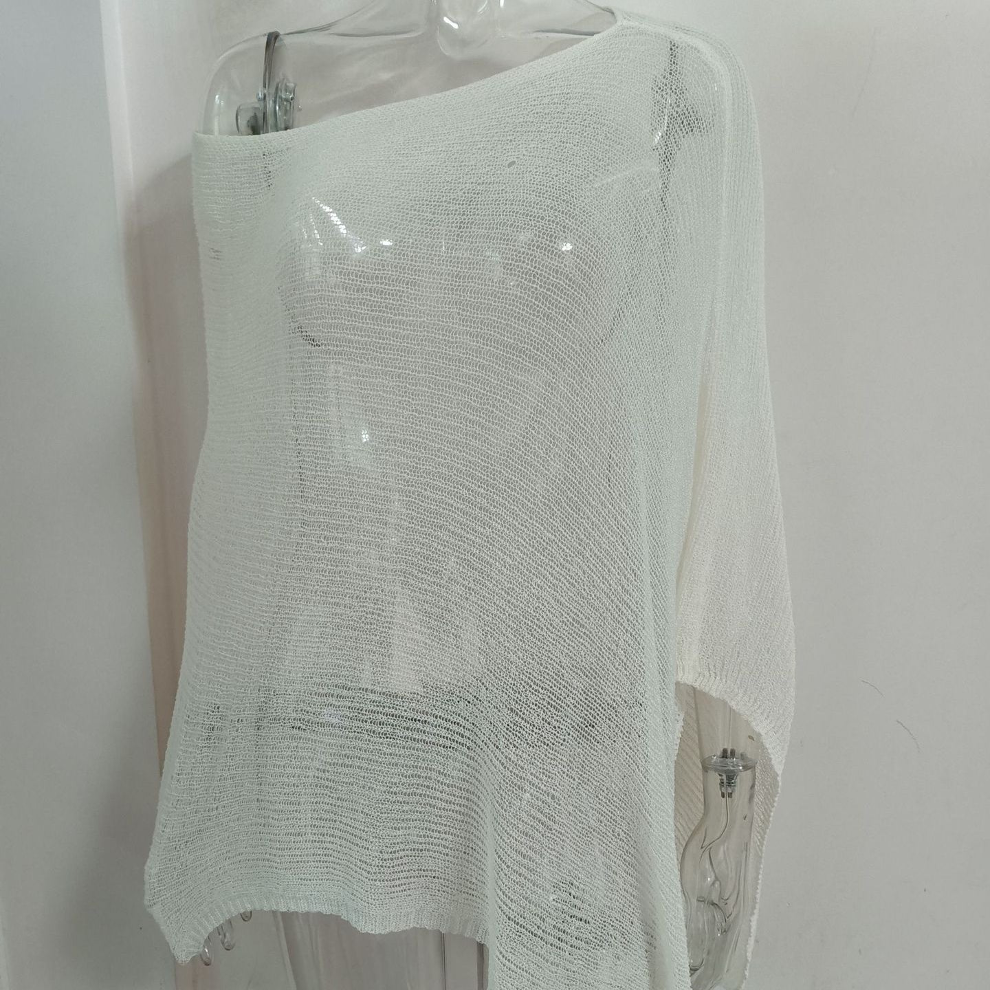 Irregular Cape And Shawl Sun Protection Shirt Women's Season Knitwear Top