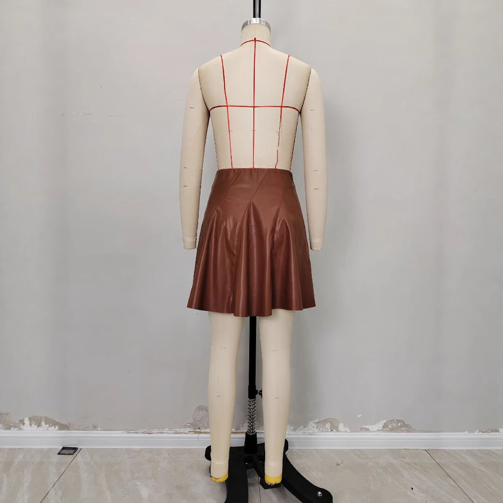 Womens Retro Chic Minimalist Mini Skirt