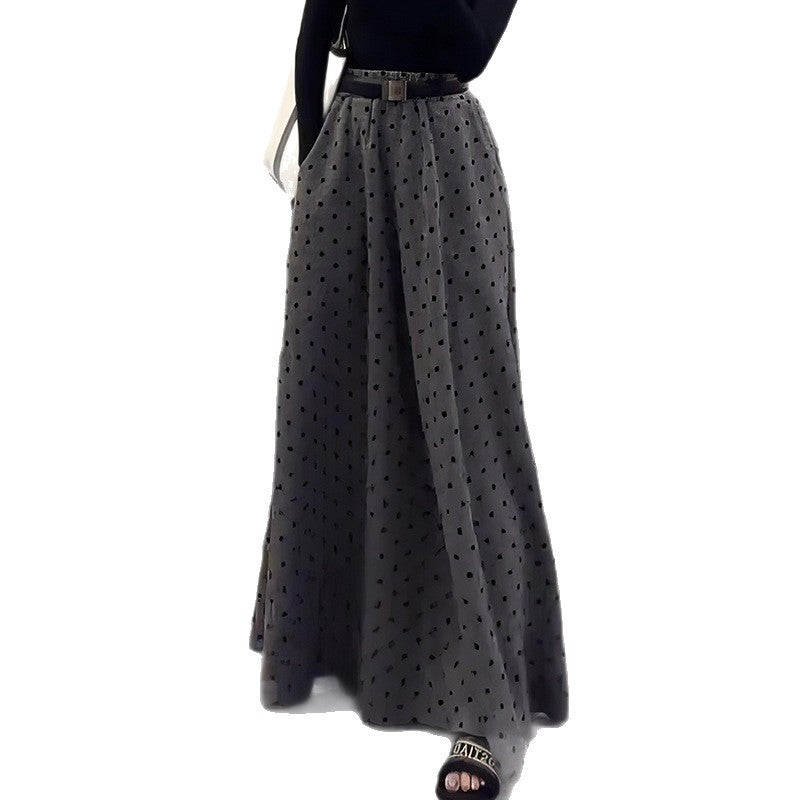 Elegant, A-line Maxi Skirt In A Vintage Gray Tone