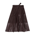 High waist long A-line PU leather skirt