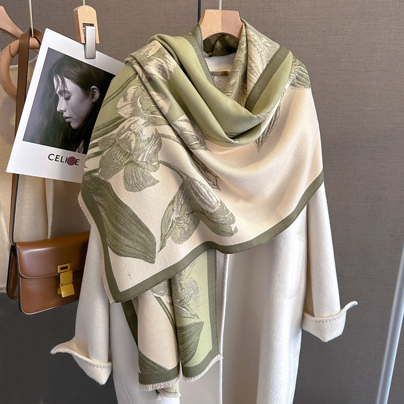 Cape Printing Pattern Tassel Air-conditioned Room Cape Blanket Autumn And Winter