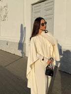 Solid Color Knitted Turtleneck Cape