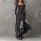 Leopard-print Elastic Waist Maxi Dress