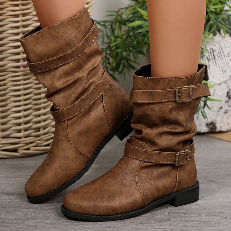 Casual Plus Size Short Boots - Round-Toe Everyday Ankle Boots