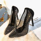 Spotted Mesh Stiletto High-heeled Women's Sandals