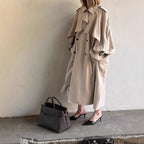 Women's Long Belted Cape Trench Coat