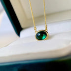 Women's High-end Cultivated Emerald Gemstone Necklace