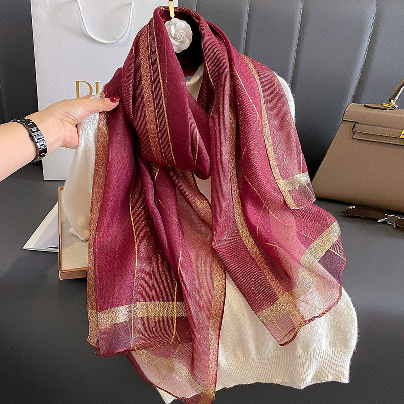 Solid-color Double-faced Scarf For Spring And Autumn Summer