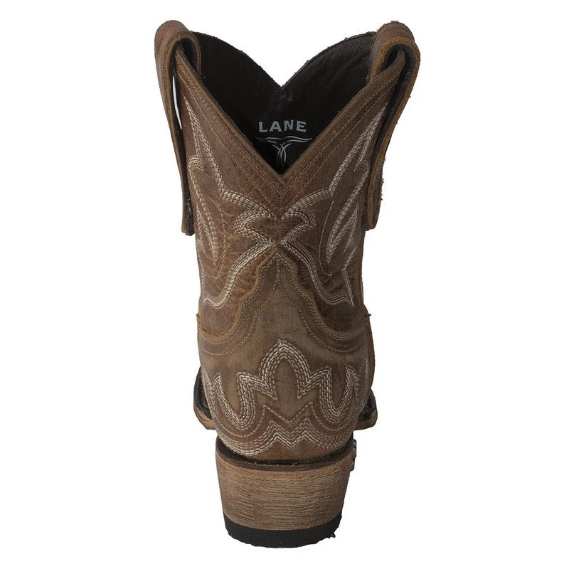 Embroidered Martin Boots - Plus Size Pointed-Toe Square Heel