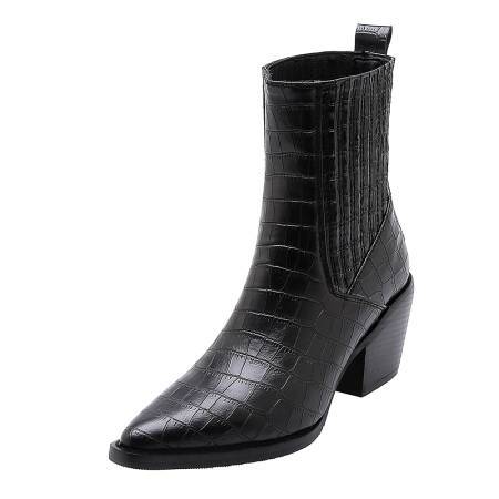 Small Square Toe Elastic Band Low-top Women's Boots