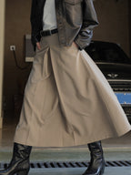 High-Waist Pleated Culottes