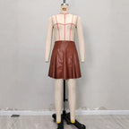 Womens Retro Chic Minimalist Mini Skirt