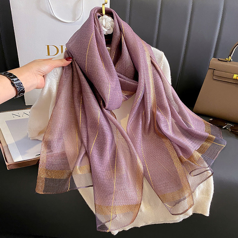 Solid-color Double-faced Scarf For Spring And Autumn Summer