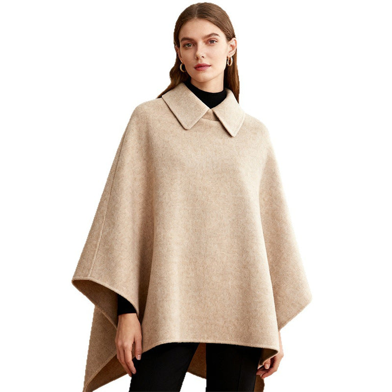 Long Woolen Cape Coat That Flatters Your Figure And Creates A Slimming Elegant Look