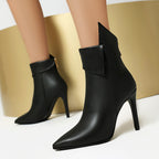 Womens Plus-Size Pointed-Toe High Heels With Back Zipper