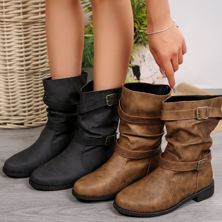 Casual Plus Size Short Boots - Round-Toe Everyday Ankle Boots