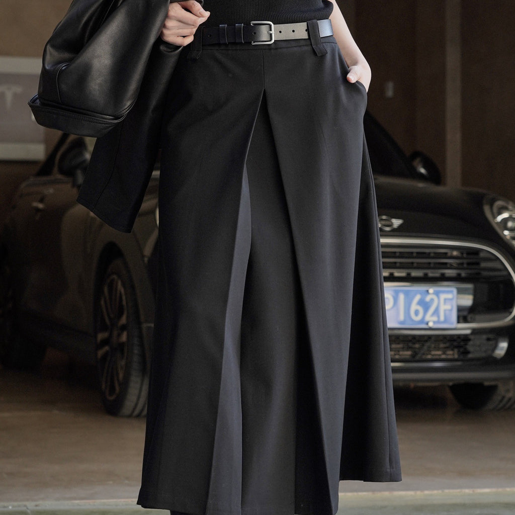 High-Waist Pleated Culottes