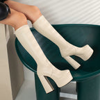 European And American Stretch Boots Waterproof Platform