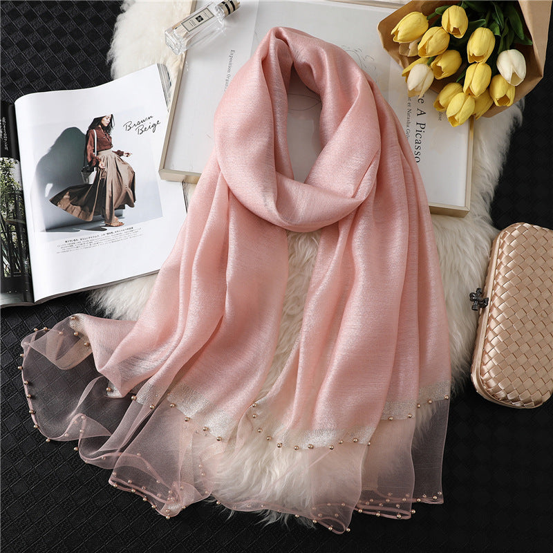 Women's Silk-wool Scarf Solid Color And Versatile