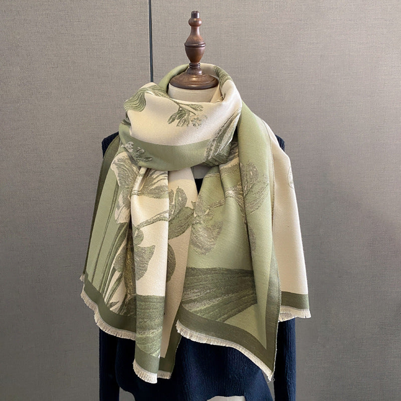 Cape Printing Pattern Tassel Air-conditioned Room Cape Blanket Autumn And Winter