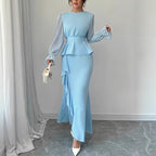 Fashionable Irregular Ruffle Hem Slip Dress