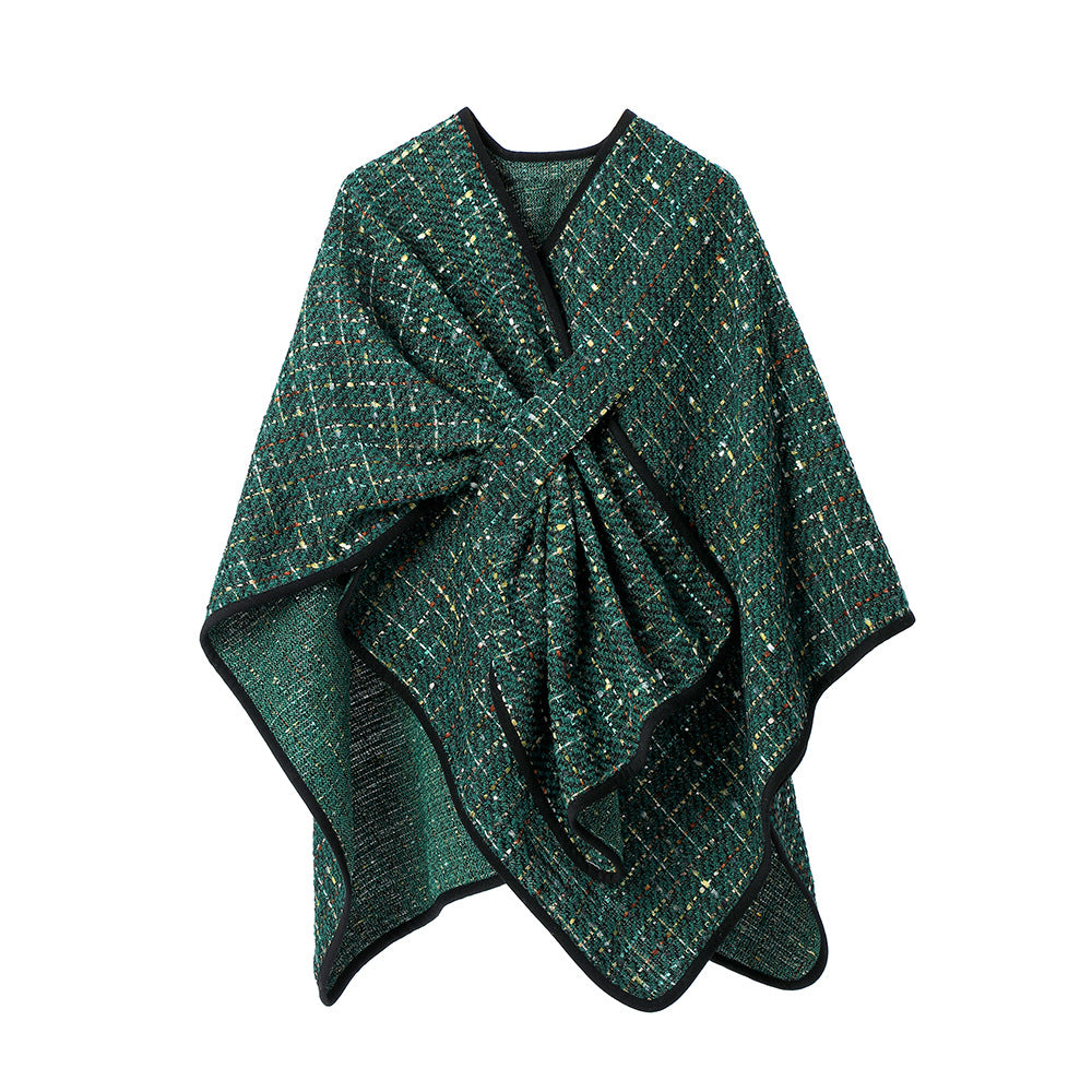 Women's Colorful Sequined Christmas Style Cross Shawl
