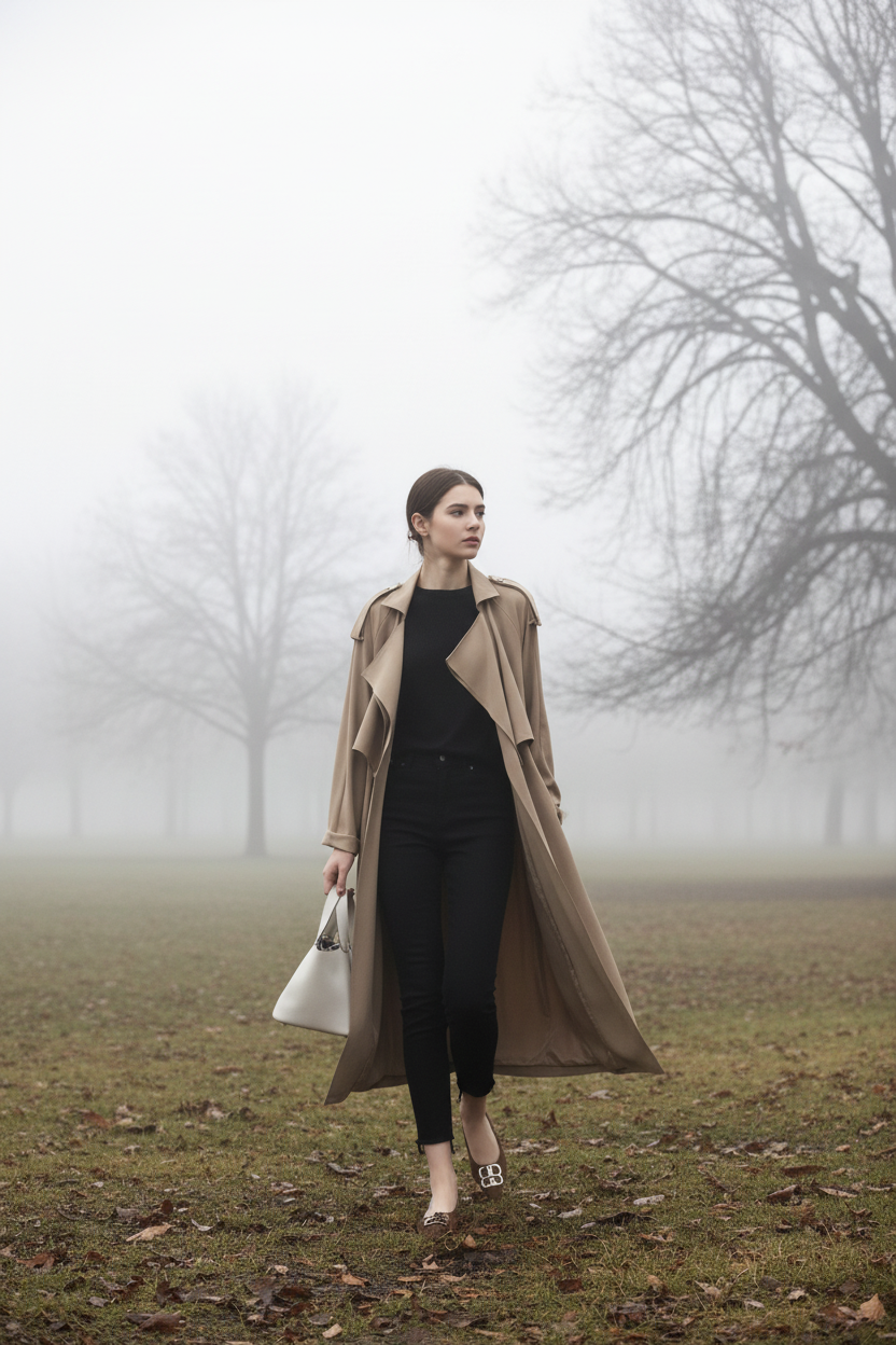 British trench coat in winter park