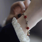 Romantic Rose Flower Bracelet Women's Vintage Clavicle Chain