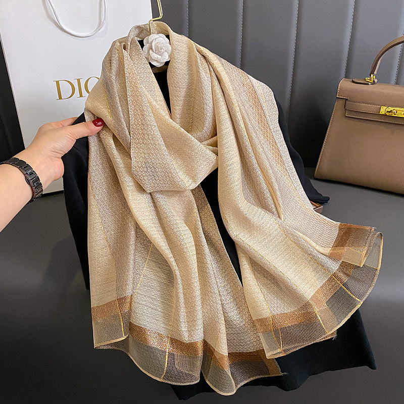 Solid-color Double-faced Scarf For Spring And Autumn Summer