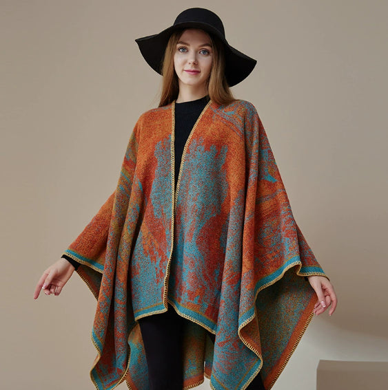 Autumn And Winter Cashmere-like Ethnic Shawl Yunnan Tourism Cape Cloak