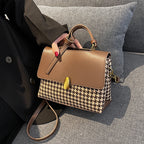 All-match Hit Color Niche Check Handbag Western Style Messenger Bag