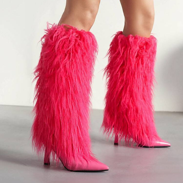 Women's Boots With Tassels, Stiletto Heels And Pointed Toes Fashionable, Minimalist Long Boots