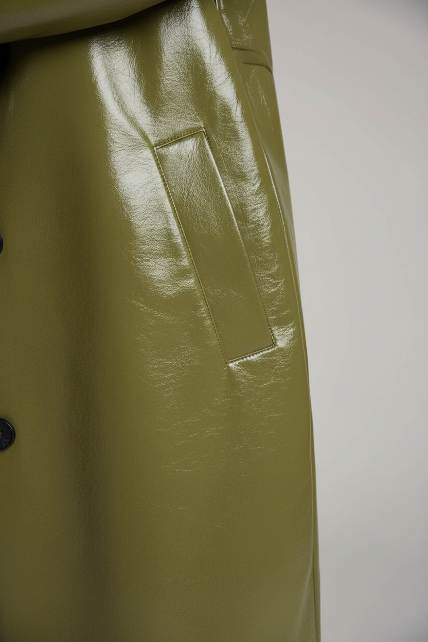 Close-up of pocket detail and fabric