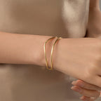 S925 Silver Minimalist Double-Strand Line Bracelet For Women