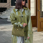 Retro Coat Lapel Loose Jacket Long