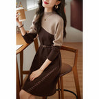 New Korean-style Fashionable, Minimalist Warm And Waist-cinching Dress
