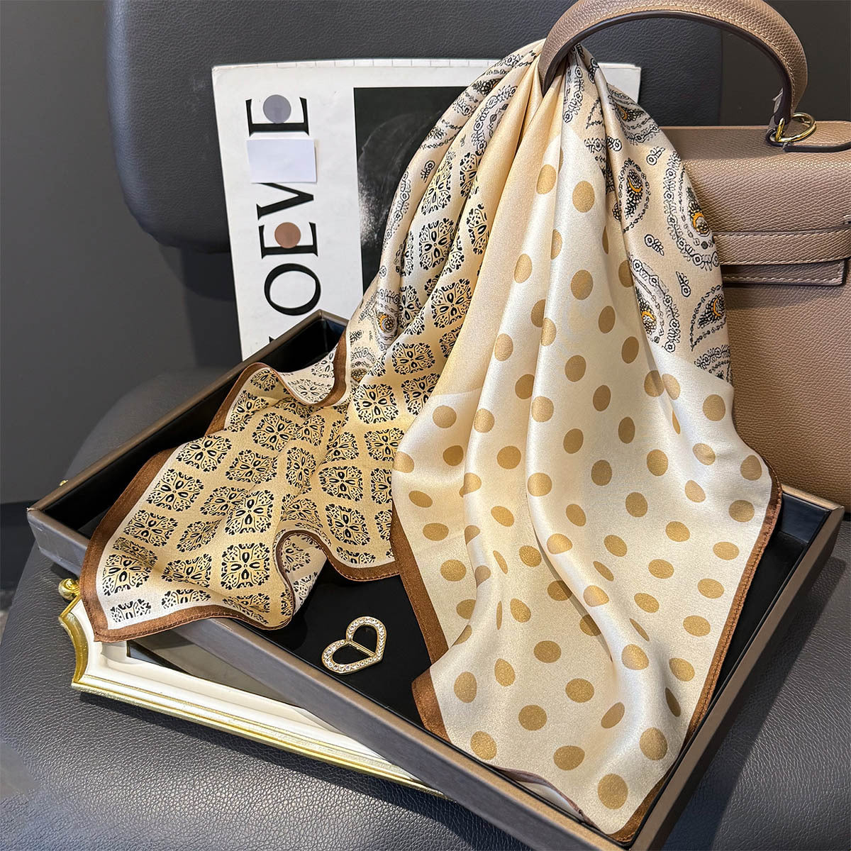 Polka Dot Cashew Color Matching Scarf Female Stylish Thin Sunscreen Scarf