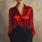 Solid-color Casual Loose-fit Women's Shirt