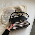 All-match Hit Color Niche Check Handbag Western Style Messenger Bag