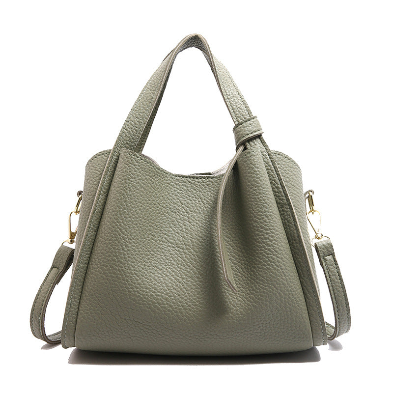 Korean Style Ins New Hong Kong Style Personalized Simple One-shoulder Underarm Bucket Bag Vegetable Basket Retro Crossbody Bag