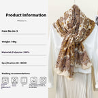 Women's High-grade Versatile Classic Pattern Travel Sun Protection Silk Scarf Shawl