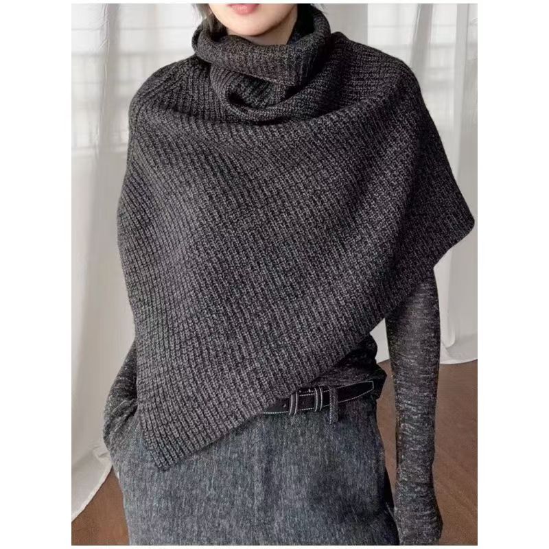 Stylish Versatile Dark Gray Knitted Neck Warmer