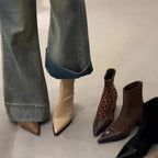 Womens Chunky-heel Skinny High-heeled Boots