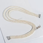 Freshwater Pearl Necklace Three Layer Design