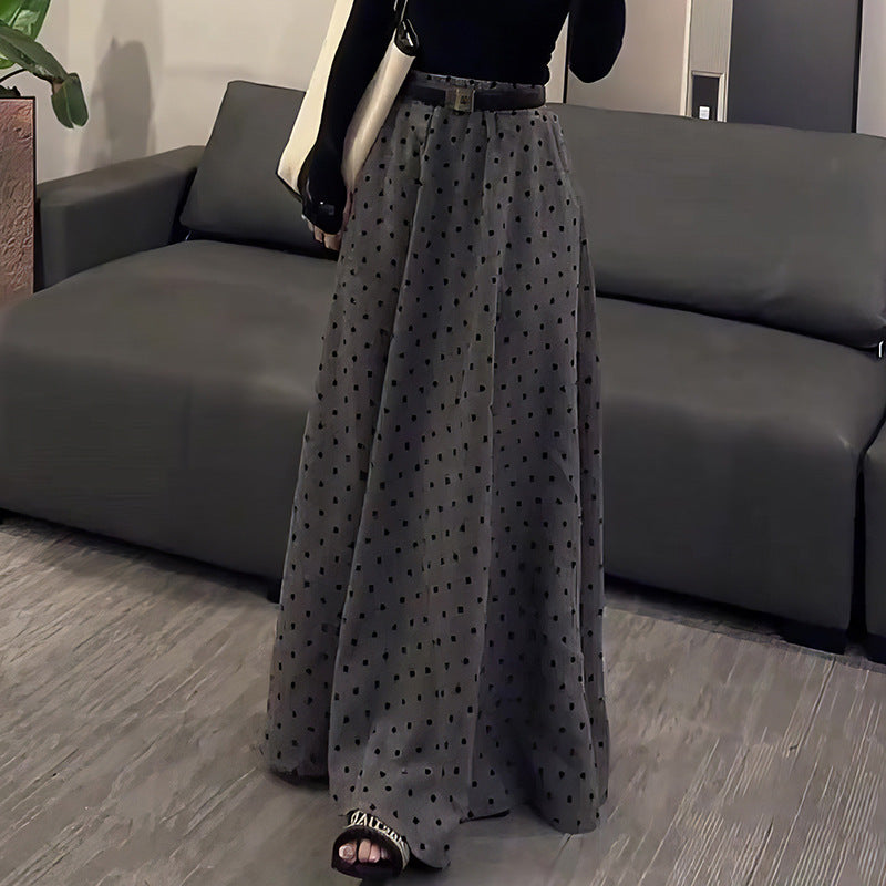 Elegant, A-line Maxi Skirt In A Vintage Gray Tone